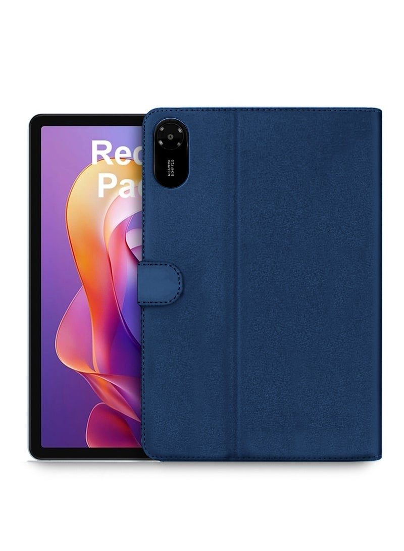 OMAKER Xiaomi Redmi Pad 2 4G 2025 (11.0 inches) OMAKER PU Leather Magnetic Closure Flip Case Cover (TCFPSR) - Navy Blue - Image 1